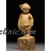 D019ca - 22*9*8 CM Carved Boxwood Carving Figurine : Happy Little Girl   162967063586